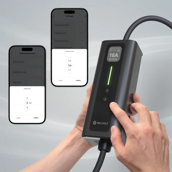 milivolt m311 11kw przenosna ladowarka wallbox ev typ 2 wifi tuya na sile 16a 28