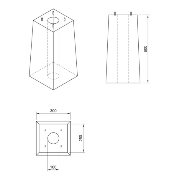 Fundament render stacji ładowania samochodów elektrycznych