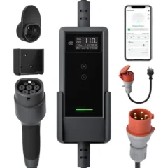 Przenosna ladowarka 11kw typ 2 ev auta aplikacja sila cee
