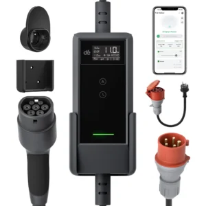 Przenosna ladowarka 11kw typ 2 ev auta aplikacja sila cee